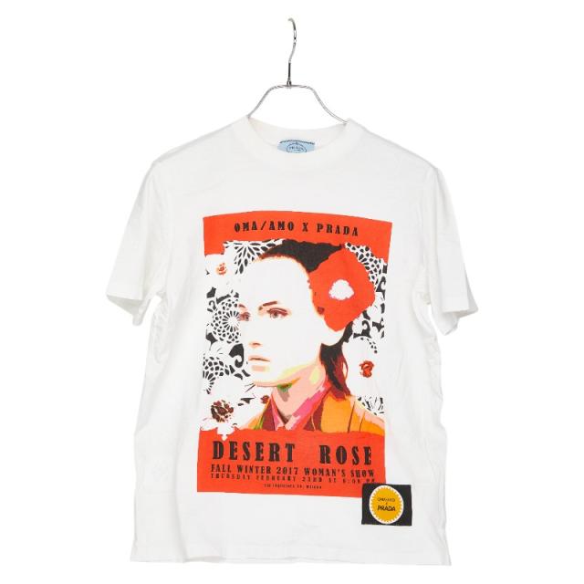 プラダ 17AW Poster Girl ポスター ガール 半袖Ｔシャツ ホワイト レッド マルチカラー コットン レディース PRADA 【中古】