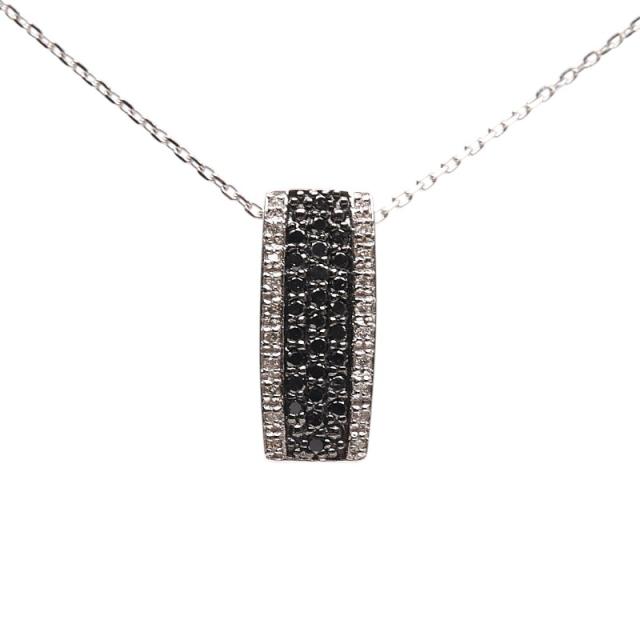 K18WG ムーン ダイヤモンド ネックレス 0.33CT