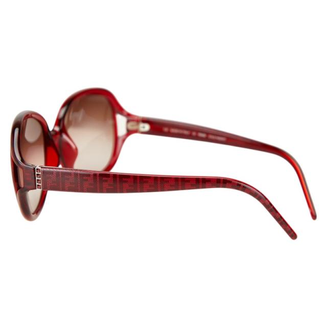 フェンディ ズッカ サングラス レッド プラスチック レディース FENDI 【中古】_1