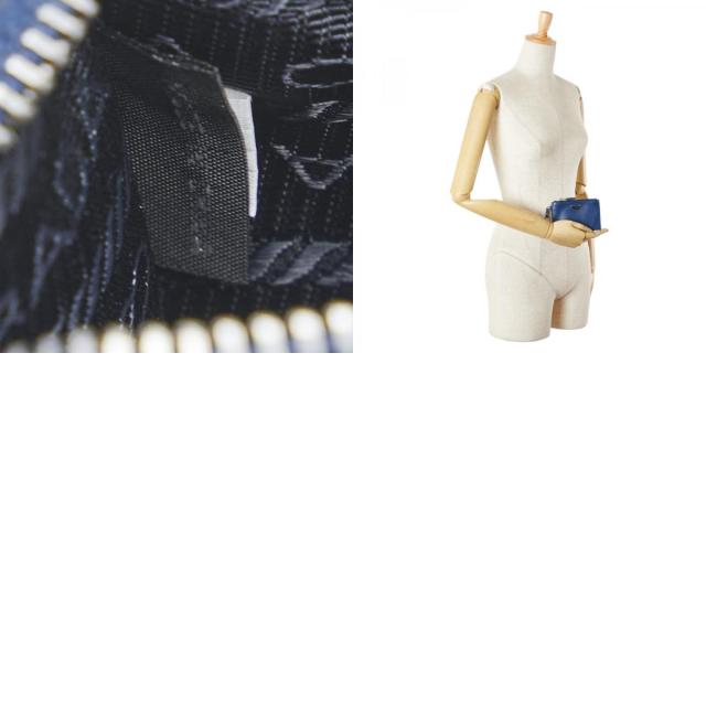 プラダ 三角ロゴプレート コインケース 小銭入れ ネイビー