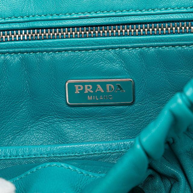 プラダ ナッパゴーフル チェーン ショルダーバッグ BT0939 ブルー レザー レディース PRADA 【中古】_6