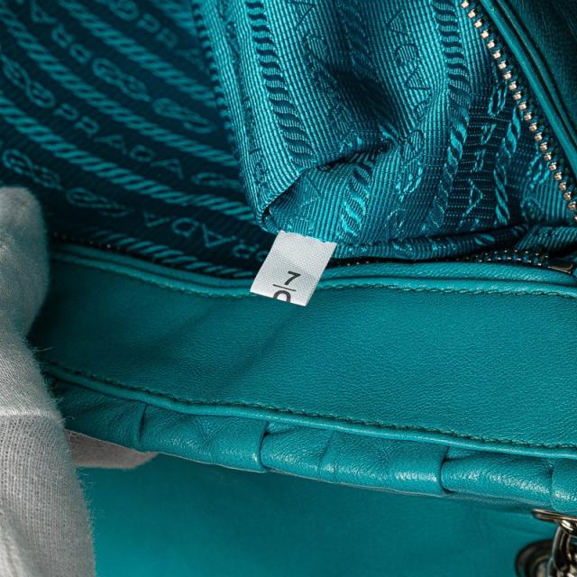 プラダ ナッパゴーフル チェーン ショルダーバッグ BT0939 ブルー レザー レディース PRADA 【中古】_7