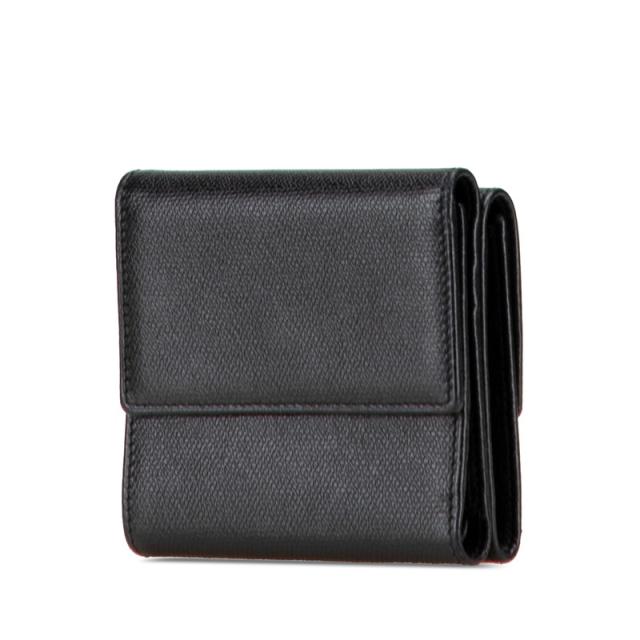 シャネル ココボタン 三つ折り財布 ブラック レザー レディース CHANEL 【中古】_1