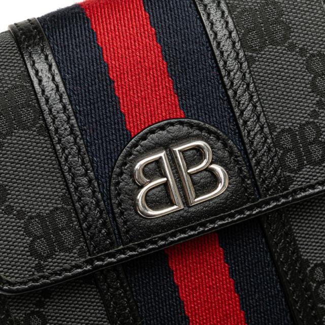 グッチ × バレンシアガ ザ ハッカー プロジェクト 斜め掛け ショルダーバッグ 680130 ブラック キャンバス GUCCI Balenciaga 【中古】_4