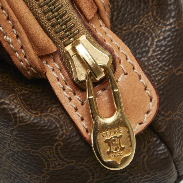 セリーヌ マカダム ポーチ ブラウン PVC レザー レディース CELINE