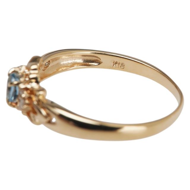 アクアマリン ダイヤモンド k18 リング 6号 指輪 専用 k18 アクア