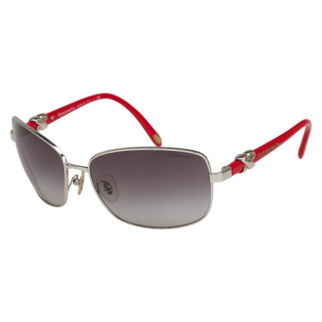 ティファニー ロゴ サングラス TF3014 6006 レッド ブラック プラスチック レディース TIFFANY&Co. 【中古】