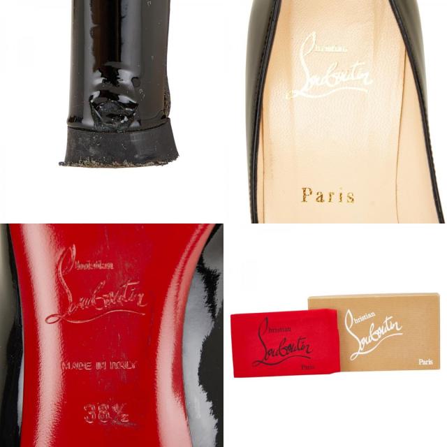 クリスチャンルブタン ハイヒール サイズ:38 1/2 ブラック エナメル