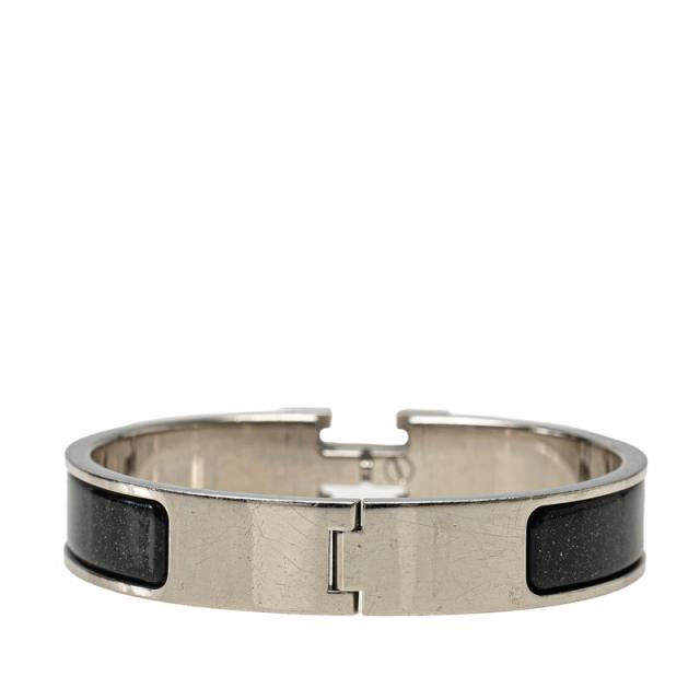 エルメス クリックH PM ブレスレット シルバー ブラック メタル
