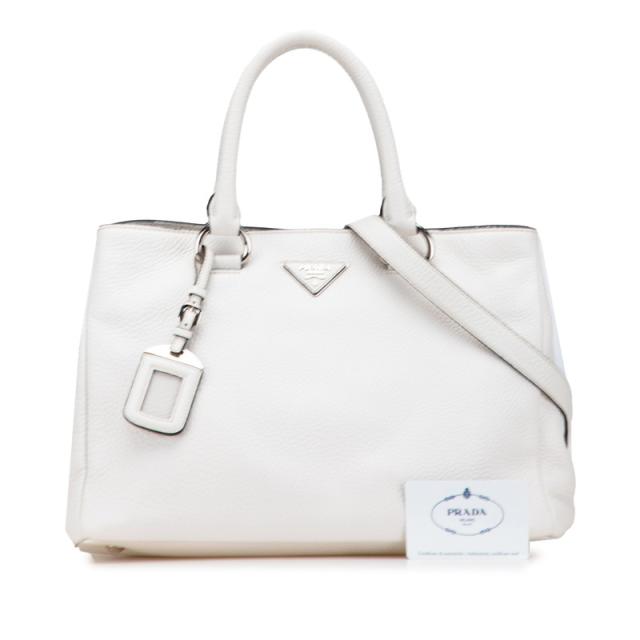 PRADA ホワイトレザー ショルダーバッグ トートバッグ PRADA ホワイト