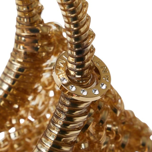 アンテプリマ ワイヤーバッグ ハート ハンドバッグ ブラウン ゴールド