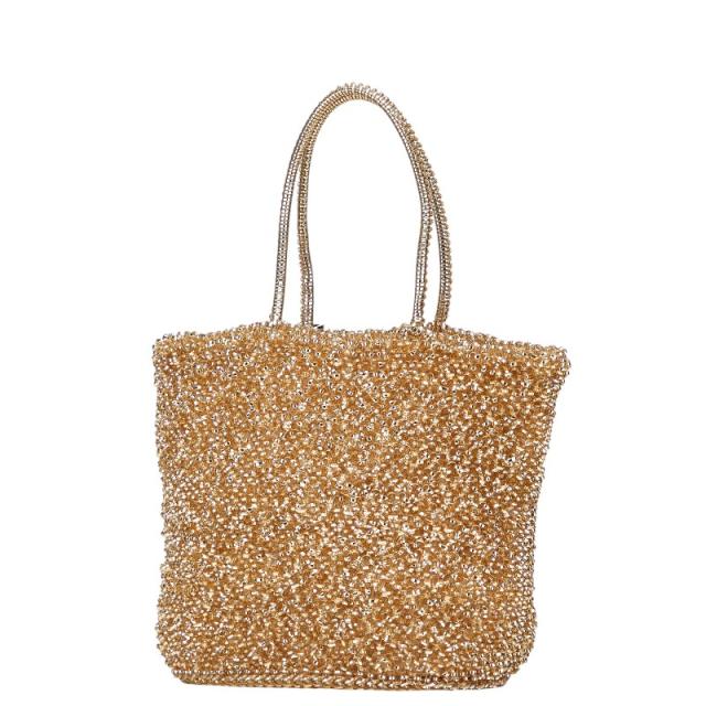 アンテプリマ ワイヤーバッグ フラワー ハンドバッグ ブラウン  