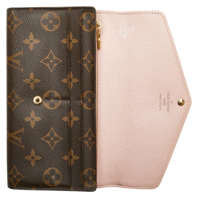 ヴィトン 長財布 モノグラム ローズ バレリーヌ ラウンドファスナー