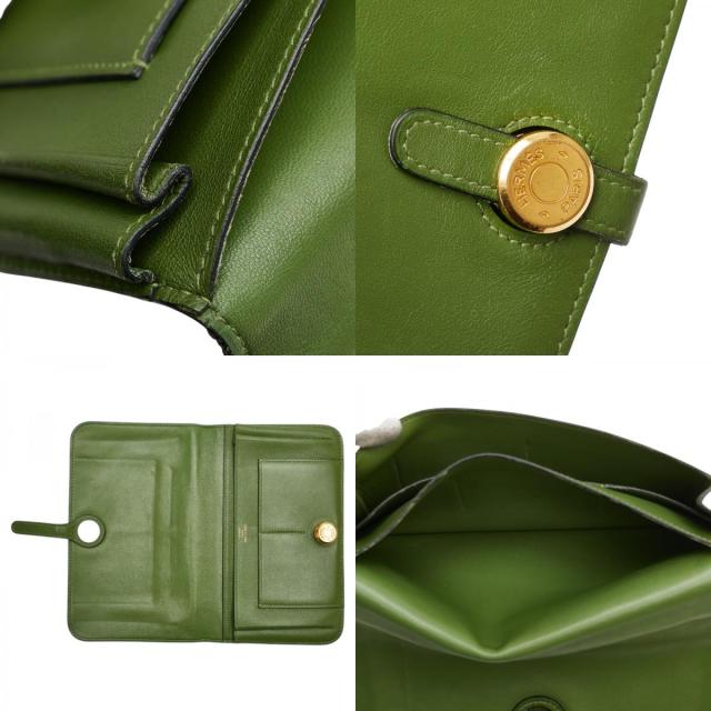 エルメス ドゴンGM 二つ折り財布 グリーン系 スイフト レディース