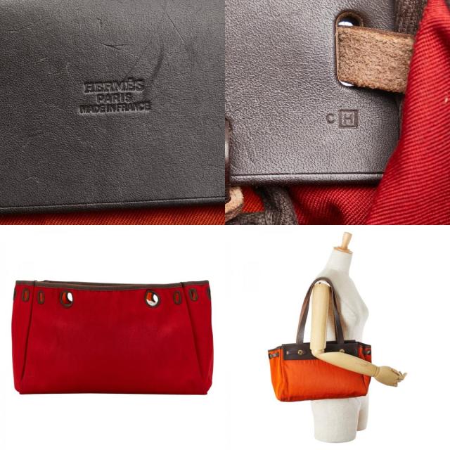 エルメス エールバッグ カバスPM トートバッグ オレンジ ブラウン