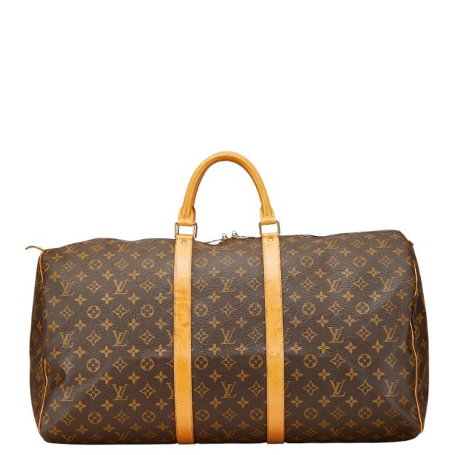 ルイ ヴィトン モノグラム キーポル55 ボストンバッグ トラベルバッグ M41424 ブラウン PVC レザー レディース LOUIS VUITTON 【中古】