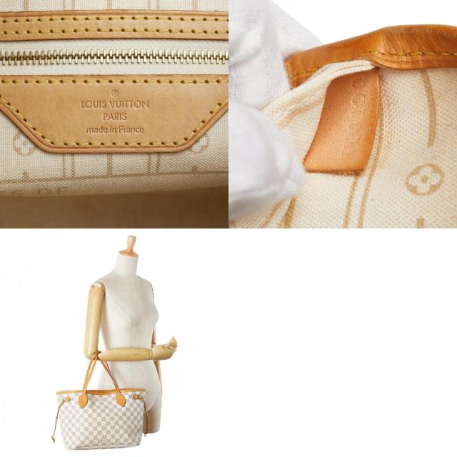 ルイ ヴィトン ダミエ アズール ネヴァーフルPM トートバッグ N51110 ホワイト PVC レザー レディース LOUIS VUITTON 【中古】_9