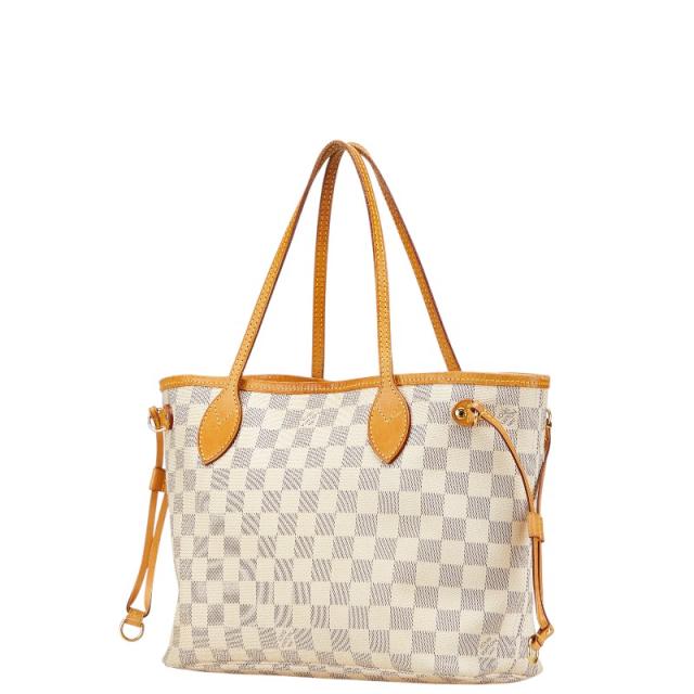 ルイ ヴィトン ダミエ アズール ネヴァーフルPM トートバッグ N51110 ホワイト PVC レザー レディース LOUIS VUITTON 【中古】_1