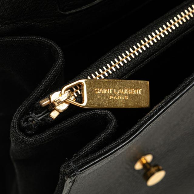 サンローラン ミューズトゥ トートバッグ ショルダーバッグ 2WAY 368228 ブラック レザー レディース SAINT LAURENT 【中古】 サンローラン ミューズトゥ トートバッグ ショルダーバッグ 2WAY