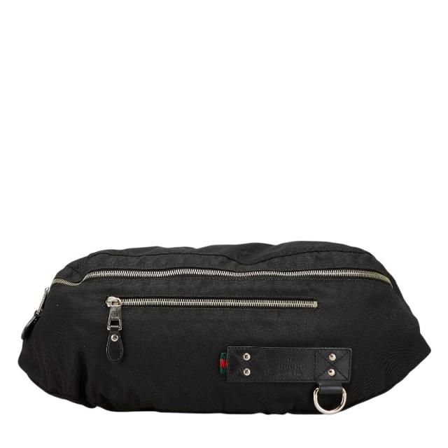 グッチ アビー シェリーライン ボディバッグ ウエストバッグ 246409 ブラック マルチカラー キャンバス レディース GUCCI 【中古】