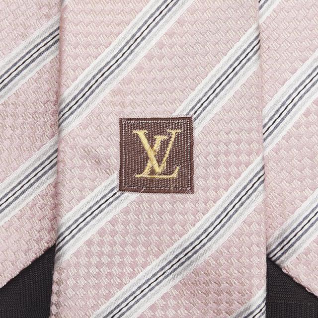 ルイ ヴィトン ネクタイ ピンク グレー シルク メンズ LOUIS VUITTON 【中古】_2