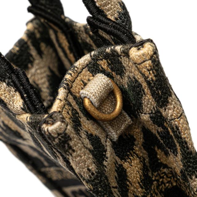 ディオール ブックトート ミニ レオパード ミニフォンバッグ トートバッグ ショルダーバッグ ベージュ ブラック Dior 【中古】_5