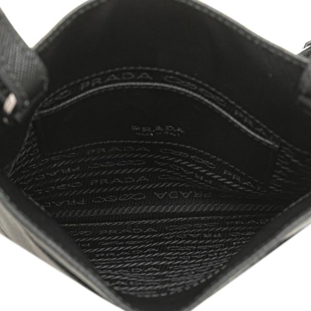 プラダ ロゴ 斜め掛け ショルダーバッグ ブラック サフィアーノ レザー レディース PRADA 【中古】_5