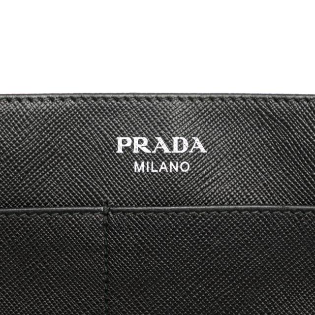 プラダ ロゴ 斜め掛け ショルダーバッグ ブラック サフィアーノ レザー レディース PRADA 【中古】_6