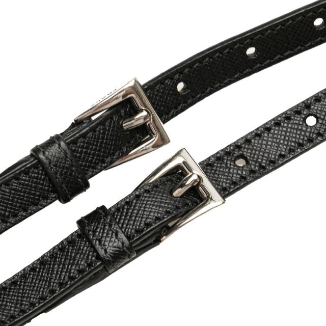 プラダ ロゴ 斜め掛け ショルダーバッグ ブラック サフィアーノ レザー レディース PRADA 【中古】_4