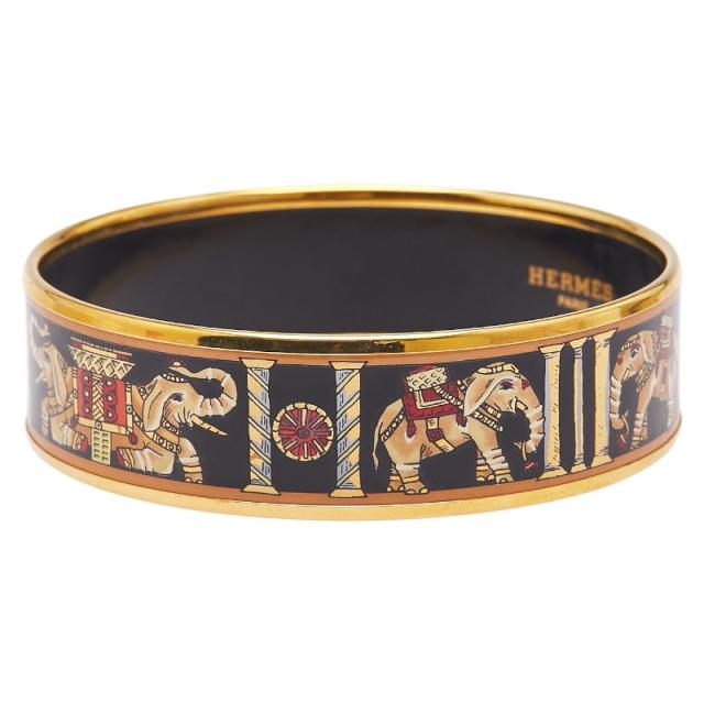 HERMES エルメス エマイユGM バングル メッキ 七宝焼き インディアン