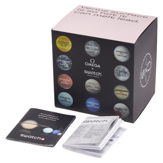 オメガ × スウォッチ スピードマスター ムーンスウォッチ MISSION TO VENUS 腕時計 SO33P100 クオーツ ベージュ OMEGA Swatch【中古】_5