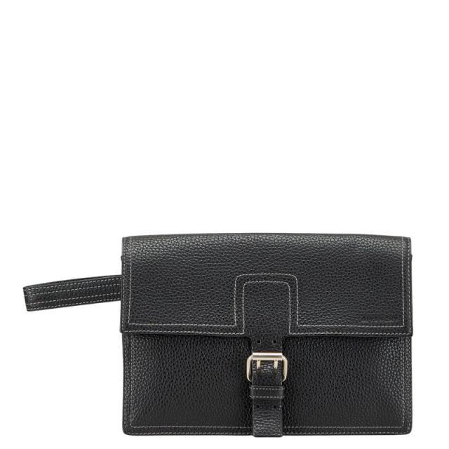 ジバンシー ロゴ セカンドバッグ ブラック レザー レディース Givenchy 【中古】