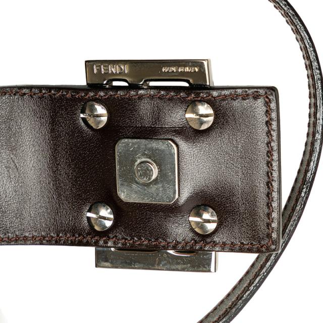 フェンディ ズッカ ミニ クロワッサン ハンドバッグ ポーチ 25673 ブラウン キャンバス レザー レディース FENDI 【中古】 フェンディ ズッカ ミニ クロワッサン ハンドバッグ ポーチ 25673