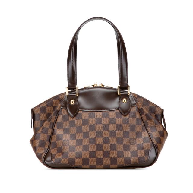 ルイ ヴィトン ダミエ ヴェローナPM ハンドバッグ N41117 ブラウン PVC レザー レディース LOUIS VUITTON 【中古】