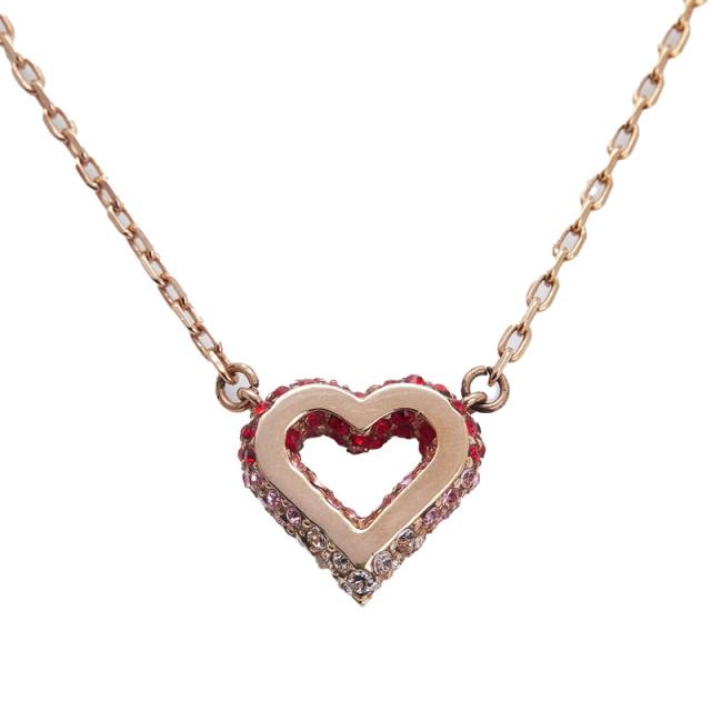 ルイ ヴィトン ストラスハート ネックレス M68159 ゴールド レッド ピンク メッキ ラインストーン レディース LOUIS VUITTON 【中古】_2