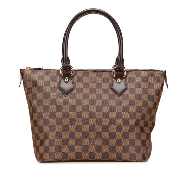ルイ ヴィトン ダミエ サレヤPM ハンドバッグ トートバッグ N51183 ブラウン PVC レザー レディース LOUIS VUITTON 【中古】