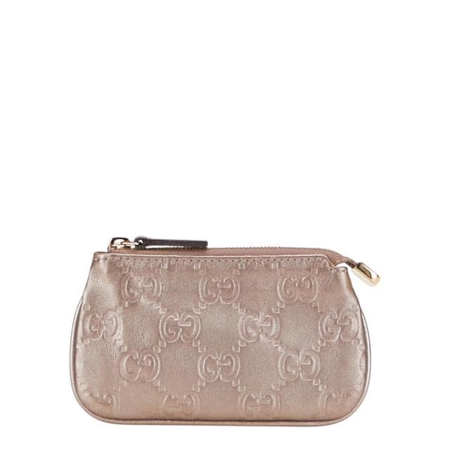 グッチ グッチシマ ケース 小銭入れ ポーチ パープル系 レザー レディース GUCCI 【中古】