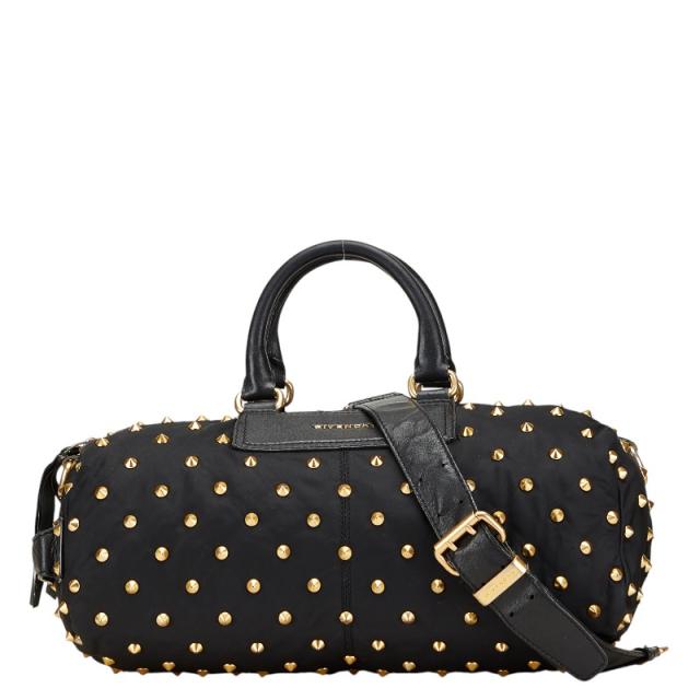 ジバンシー スタッズ ハンドバッグ ショルダーバッグ 2WAY ブラック ナイロン レザー レディース Givenchy 【中古】