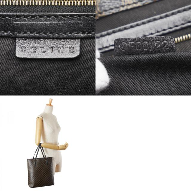 セリーヌ マカダム ハンドバッグ ブラック PVC レザー レディース CELINE 【中古】_9