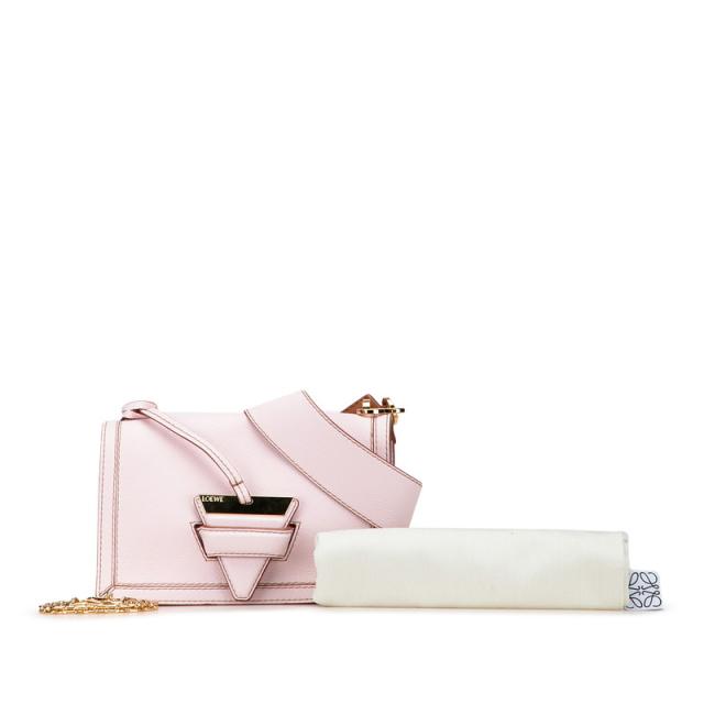 ロエベ バルセロナ ショルダーバッグ ピンク ブラウン レザー レディース LOEWE 【中古】_8