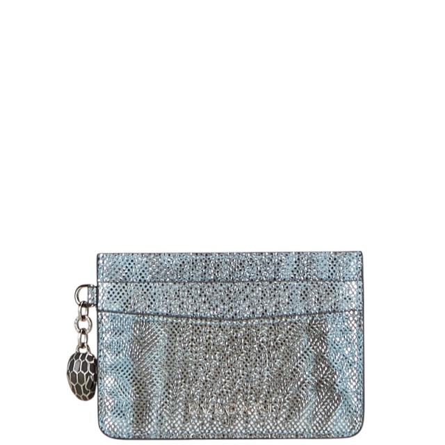 ブルガリ セルペンティ カードケース ブルー レザー レディース BVLGARI 【中古】