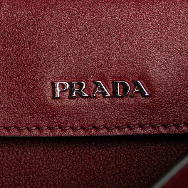 プラダ チェーン ショルダーバッグ B5105C レッド レザー レディース PRADA 【中古】 プラダ チェーン ショルダーバッグ B5105C レッド レザー レディース
