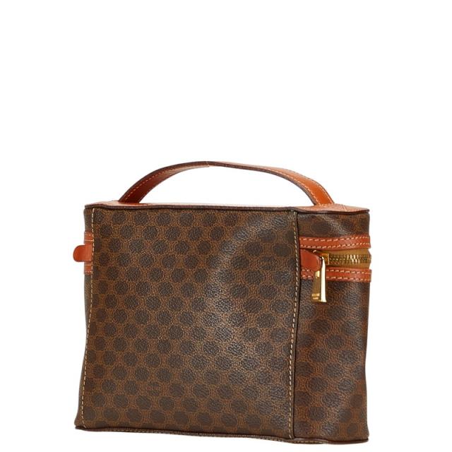 セリーヌ マカダム ハンドバッグ バニティバッグ ブラウン PVC レザー レディース CELINE 【中古】_1