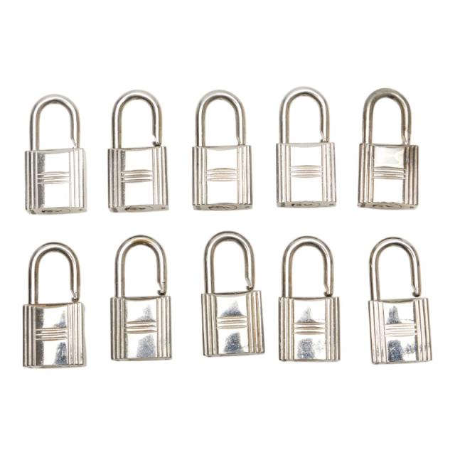 エルメス カデナ 南京錠 10個セット シルバー メタル レディース HERMES 【中古】