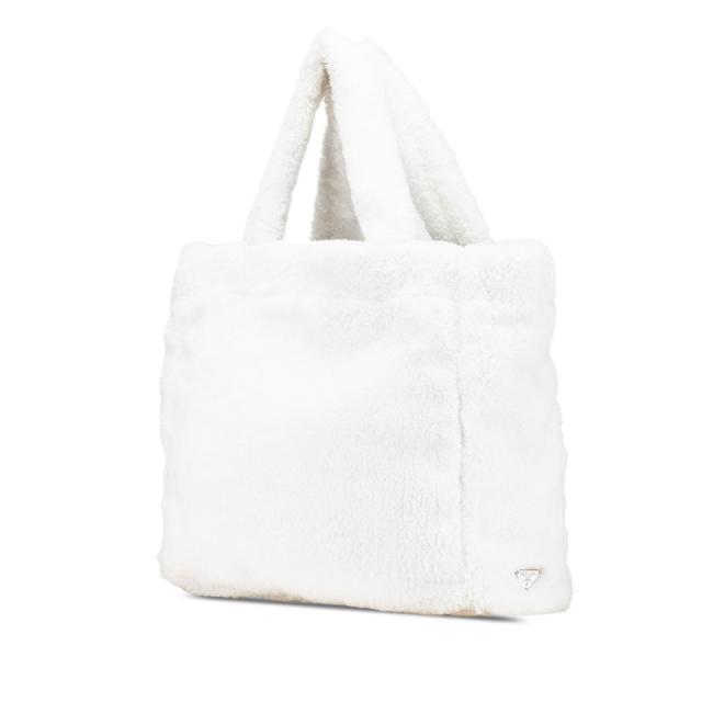 プラダ SPUGNA トートバッグ 1BG130 ホワイト ビアンコ パイル