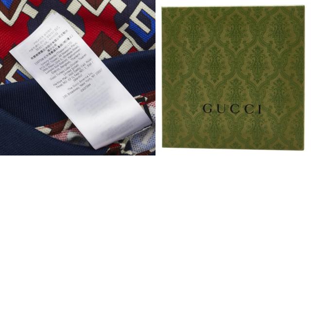 グッチ GGジオメトリック ドッグウェア ペット用 695744 レッド マルチカラー コットン ユニセックス GUCCI 【中古】