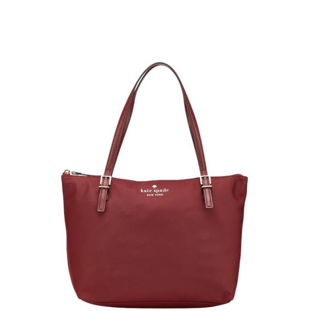 ケイトスペード ロゴ トートバッグ ワインレッド ナイロン レザー レディース Kate Spade 【中古】