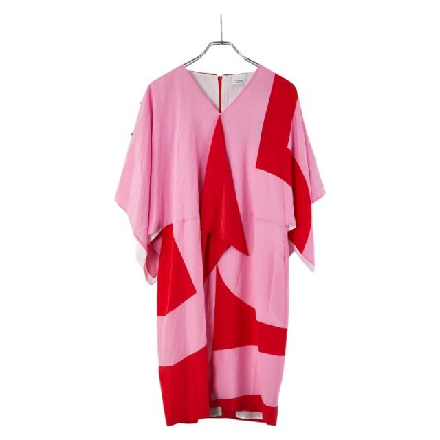 バーバリー ドレス ワンピース サイズ:10 ピンク レッド シルク レディース BURBERRY 【中古】