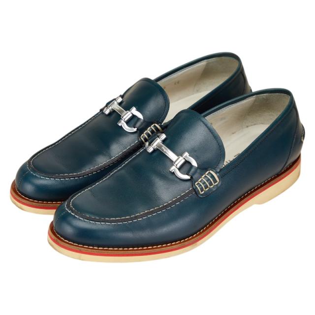 サルヴァトーレフェラガモ ガンチーニ ローファー サイズ：8 グリーン レザー メンズ Salvatore Ferragamo 【中古】