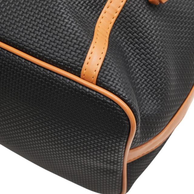 サンローラン YSLロゴ 巾着 ショルダーバッグ ブラック ブラウン レザー レディース SAINT LAURENT 【中古】 サンローラン YSLロゴ 巾着 ショルダーバッグ ブラック ブラウン